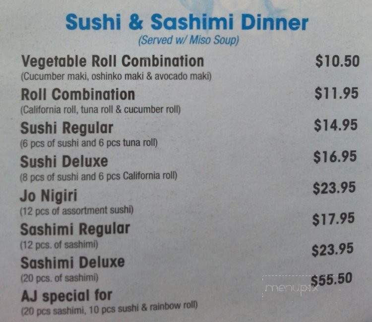 AJ Hibachi - Charlotte Hall, MD menu_pic