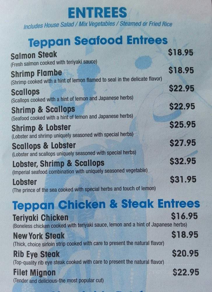 AJ Hibachi - Charlotte Hall, MD menu_pic