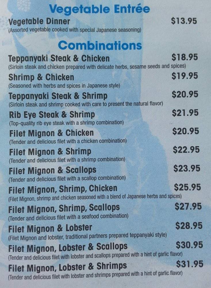AJ Hibachi - Charlotte Hall, MD menu_pic