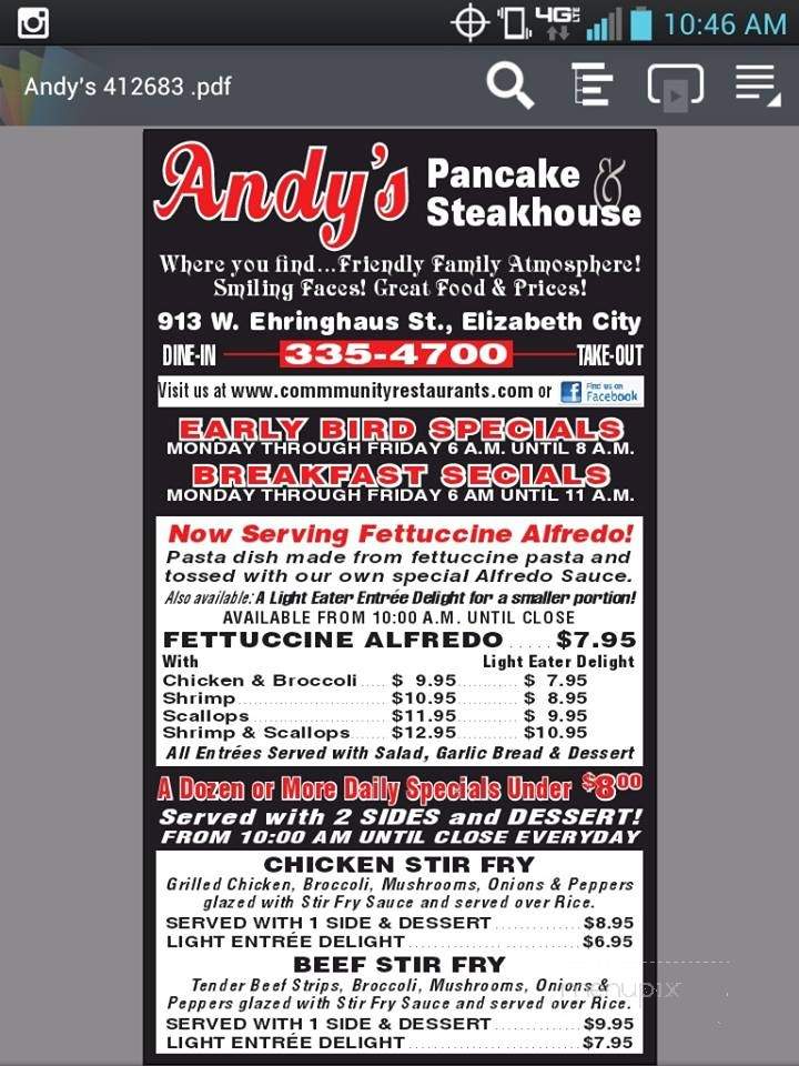 /250425370/Andys-Pancake-and-Steakhouse-Elizabeth-City-NC - Elizabeth City, NC