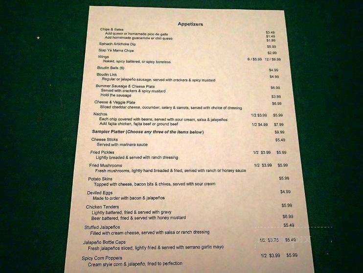 Time Out Tavern - Humble, TX menu_pic