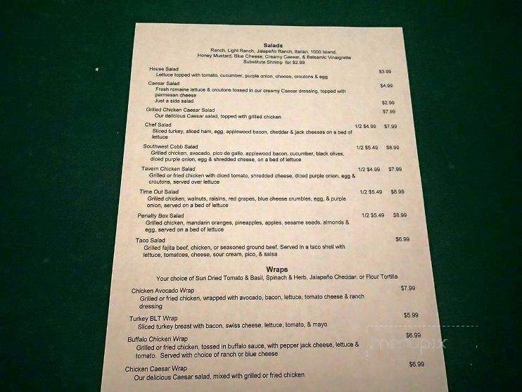 Time Out Tavern - Humble, TX menu_pic