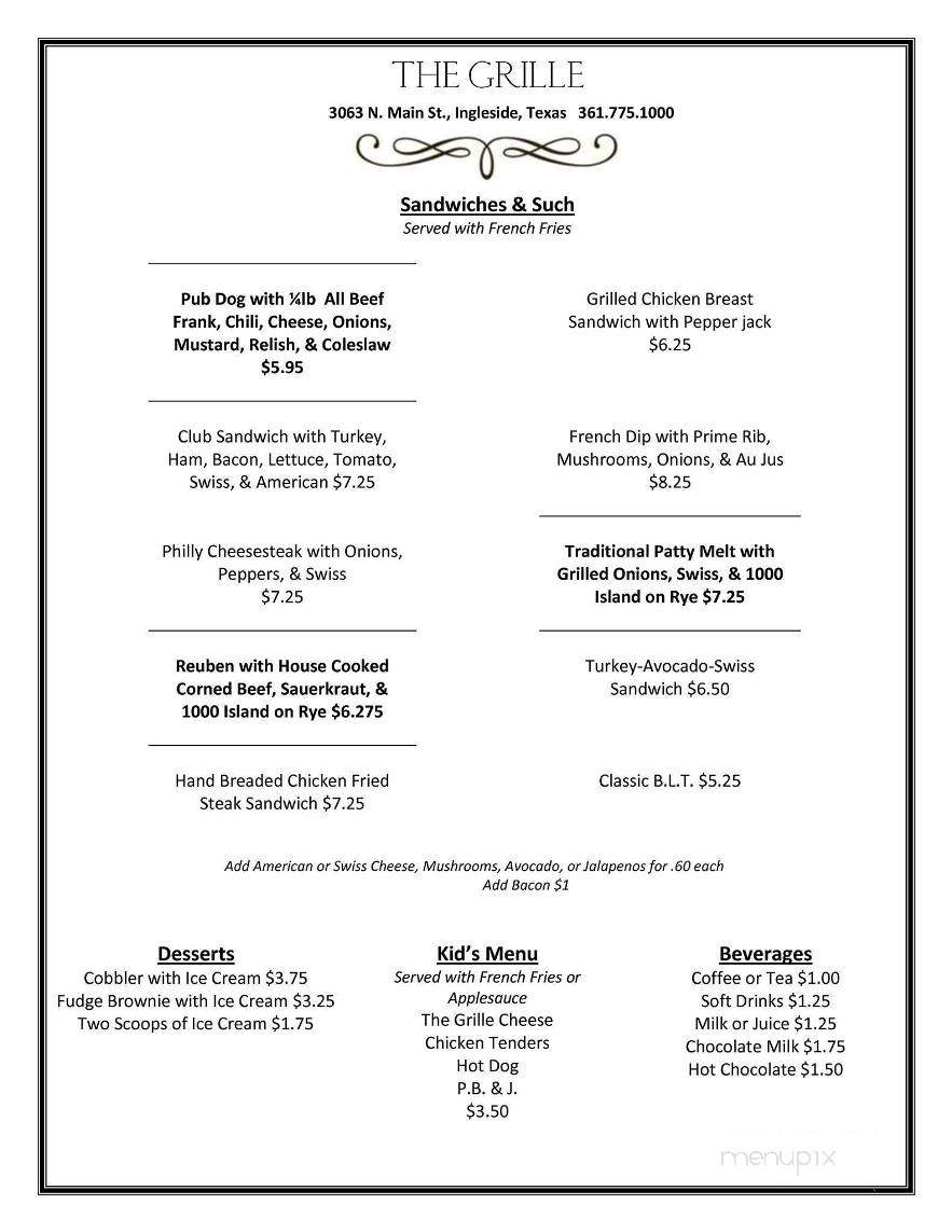 Green Door Bar - Park Hall, MD menu_pic