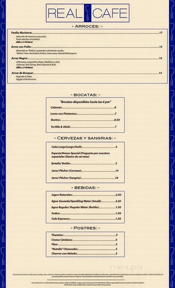 Real Cafe - Miami, FL menu_pic