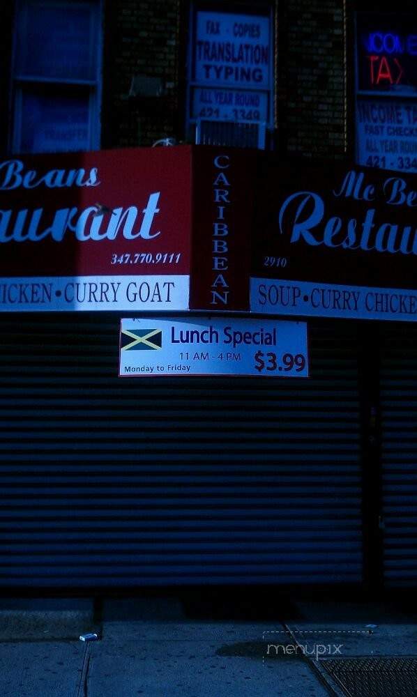 Mc Beans Restaurant - Brooklyn, NY menu_pic