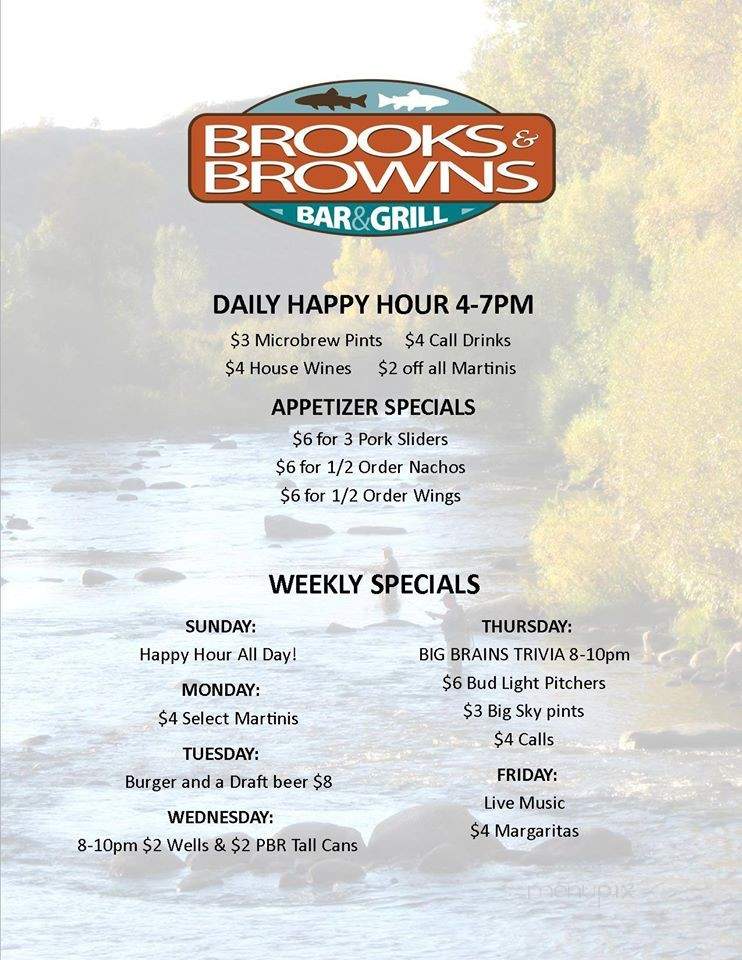 Brooks & Browns - Missoula, MT menu_pic