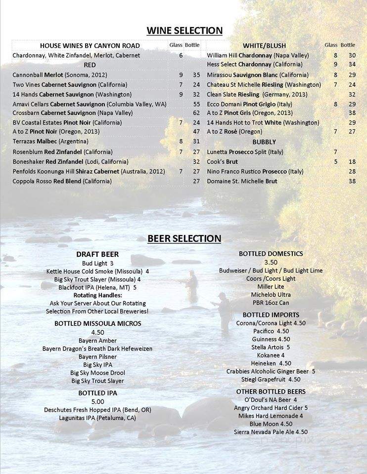 Brooks & Browns - Missoula, MT menu_pic