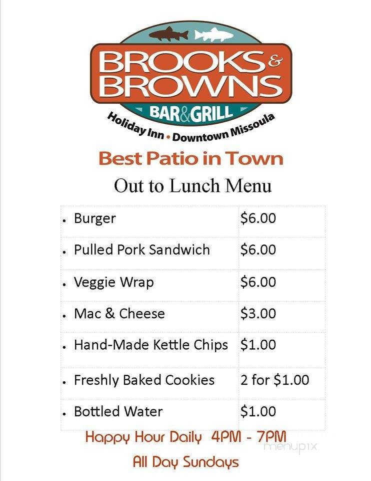 Brooks & Browns - Missoula, MT menu_pic