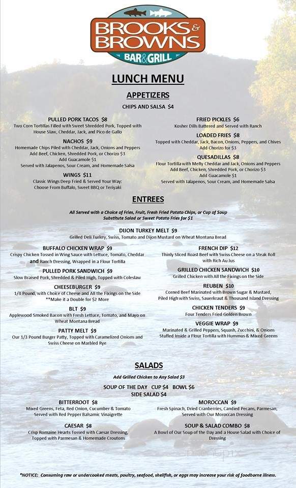 Brooks & Browns - Missoula, MT menu_pic