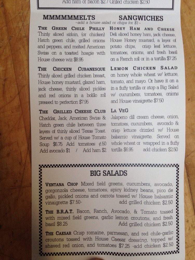 The Kitchen Window - Santa Fe, NM menu_pic