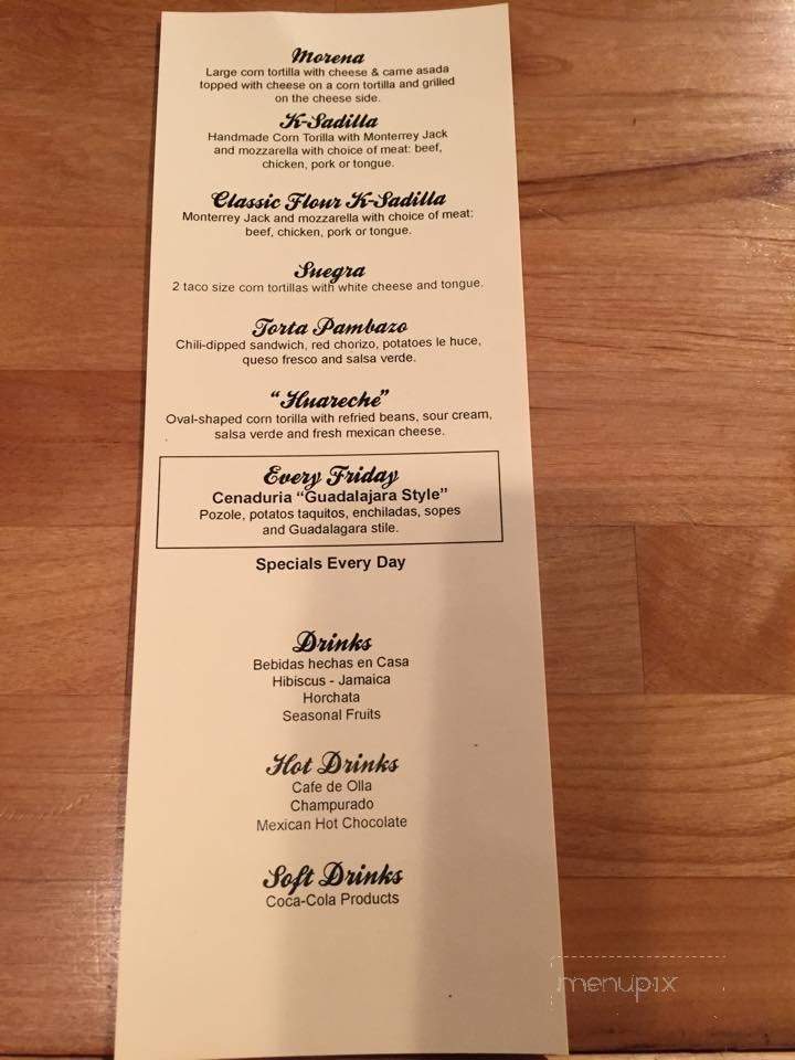 Lake Taco - Hood River, OR menu_pic