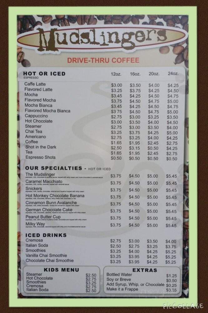 /250876927/Mudslingers-Drive-Thru-Coffee-Menu-Hanford-CA - Hanford, CA