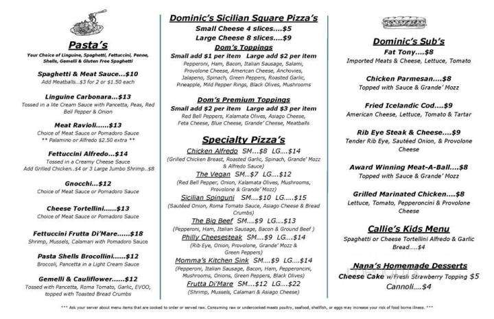 Dominic's Italian Restaurant - Harrison Charter Township, MI menu_pic