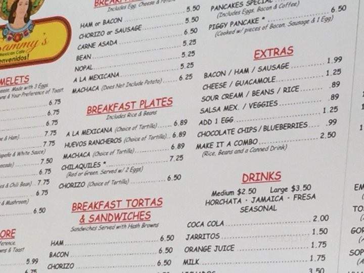 Sammy's Mexican Cafe - Spring Valley, CA menu_pic