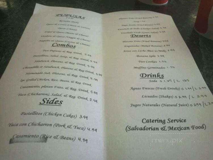 Pupusas Y Mas - Covina, CA menu_pic