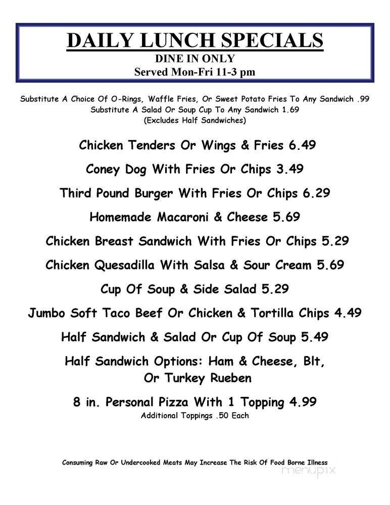 Inverness Inn - Gregory, MI menu_pic
