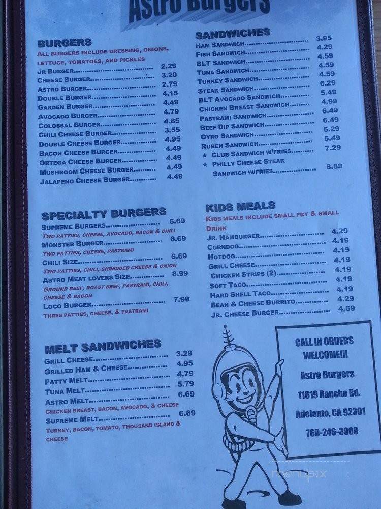 Astro Burger - Adelanto, CA menu_pic