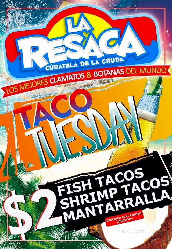 La Resaca - Calexico, CA menu_pic