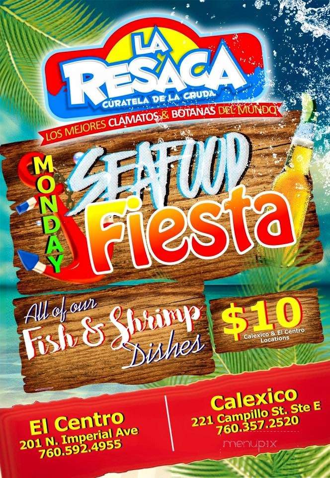 La Resaca - Calexico, CA menu_pic