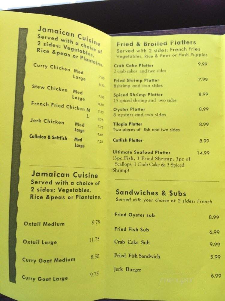 Caribbean Seafood and Jamaican Jerk House - Richmond, VA menu_pic