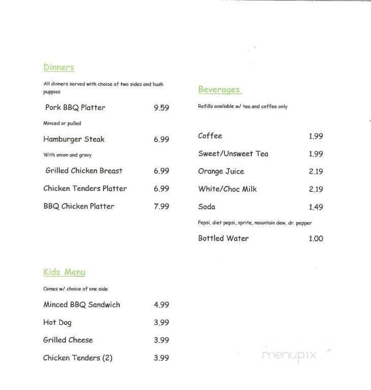 Fats BBQ and Grill - Dinwiddie, VA menu_pic