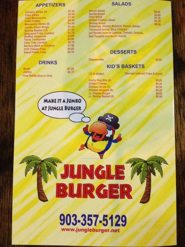 Jungle Burger - Sherman, TX menu_pic