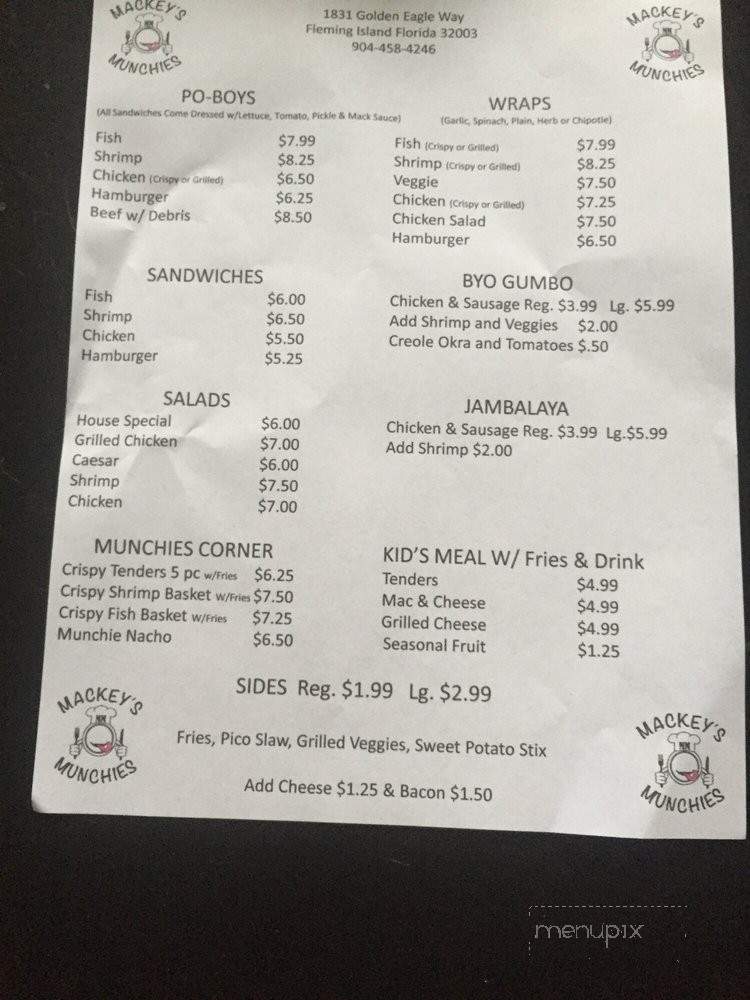 Mackey's Munchies - Orange Park, FL menu_pic