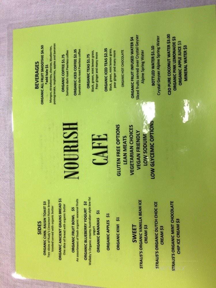 Nourish Cafe - Laguna Hills, CA menu_pic