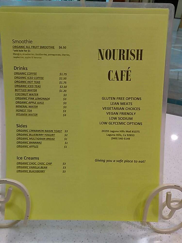 Nourish Cafe - Laguna Hills, CA menu_pic