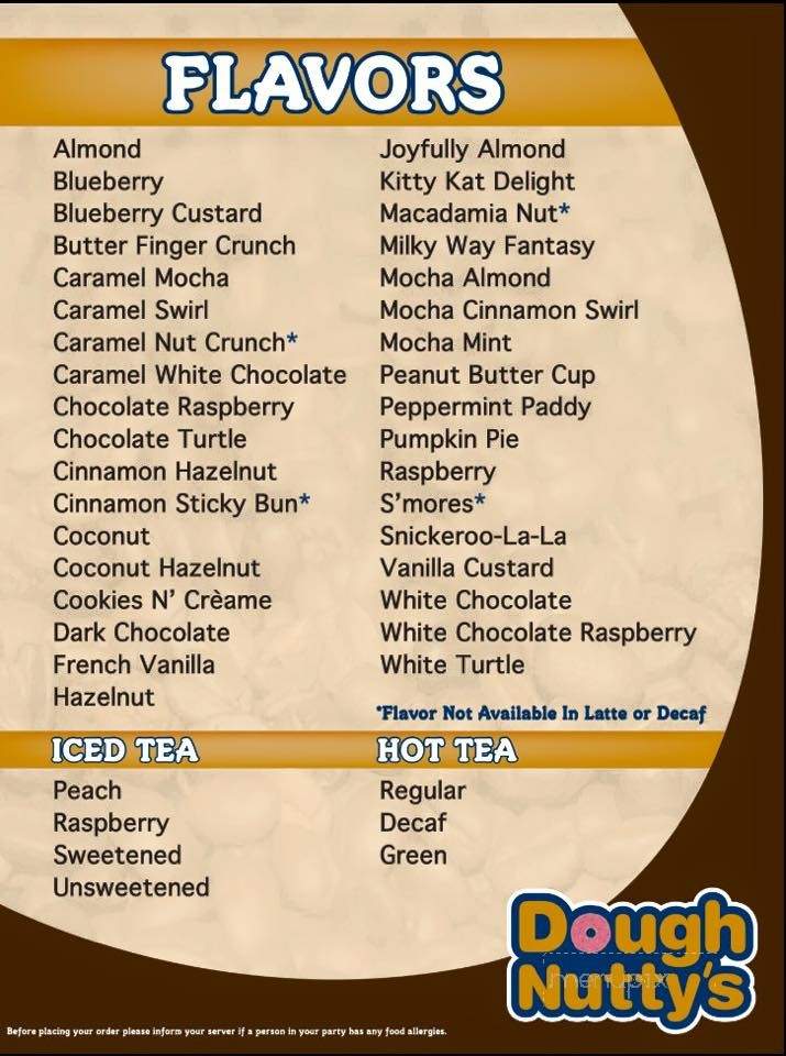 Doughnutty's - Fitchburg, MA menu_pic