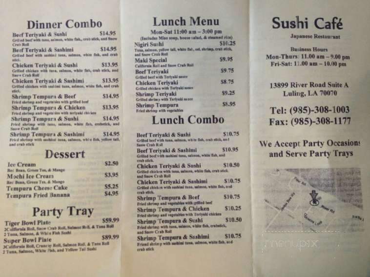 Sushi Cafe - Luling, LA menu_pic