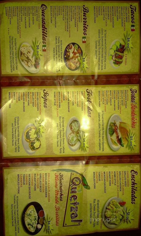Quetzal Restaurant - Guttenberg, NJ menu_pic