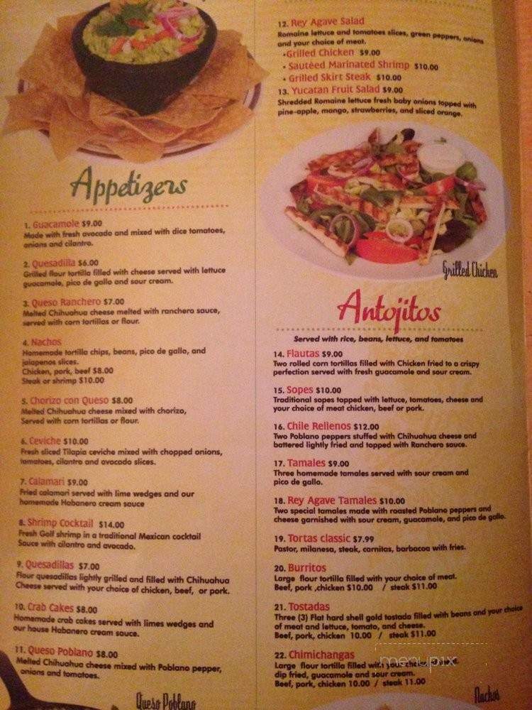 Rey Agave - Griffith, IN menu_pic