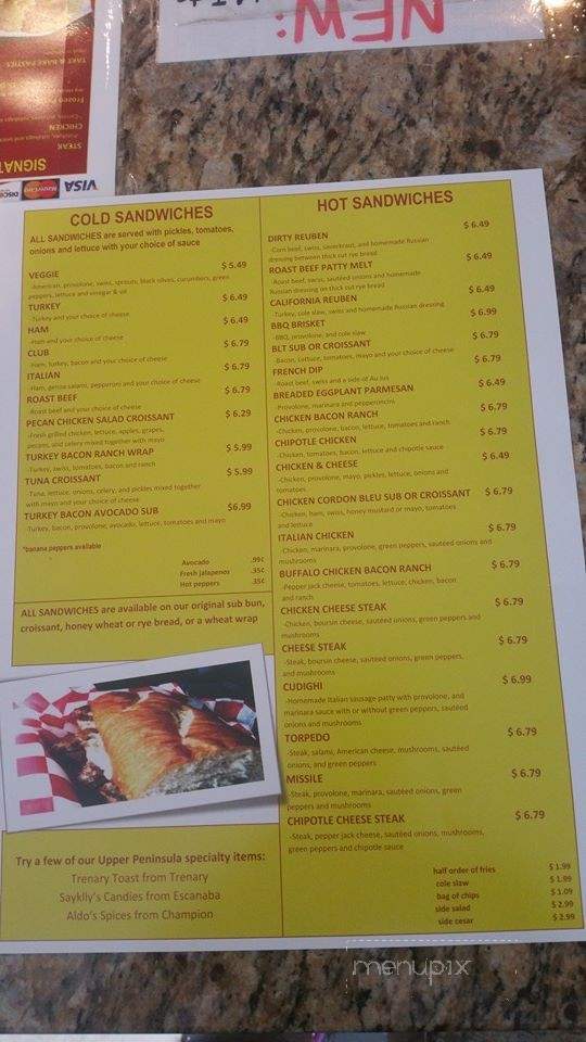 UP North Sandwich & Pasty Co - Richland, MI menu_pic