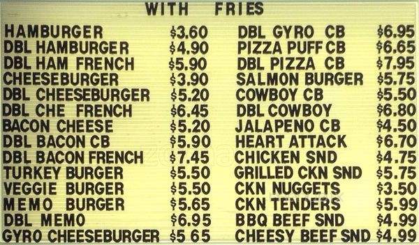 Memo's Hot Dogs - Chicago, IL menu_pic