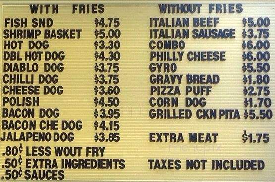 Memo's Hot Dogs - Chicago, IL menu_pic