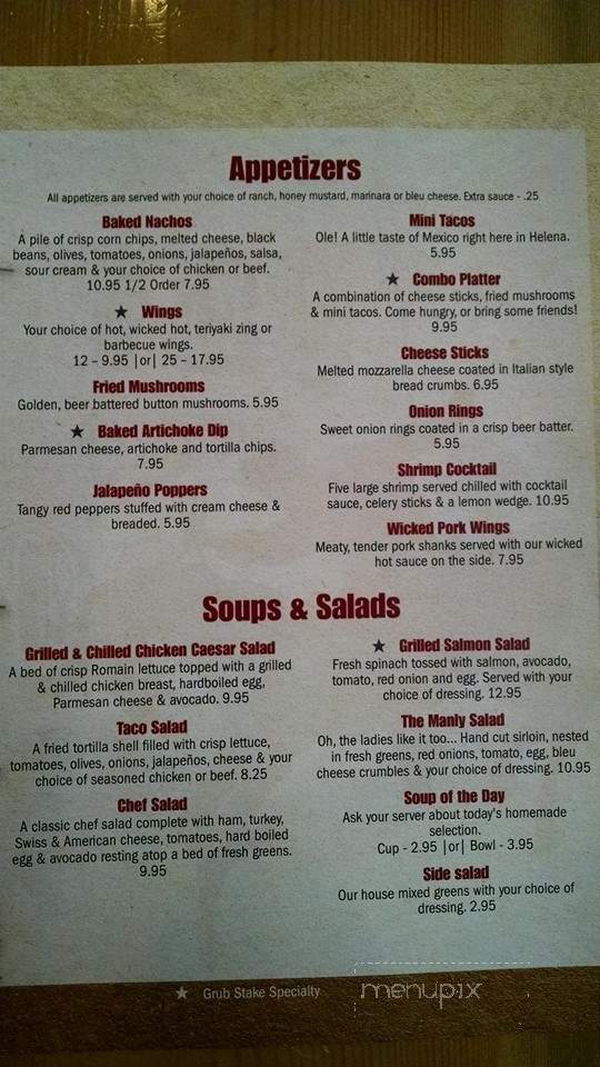 Grub-Stake - Helena, MT menu_pic