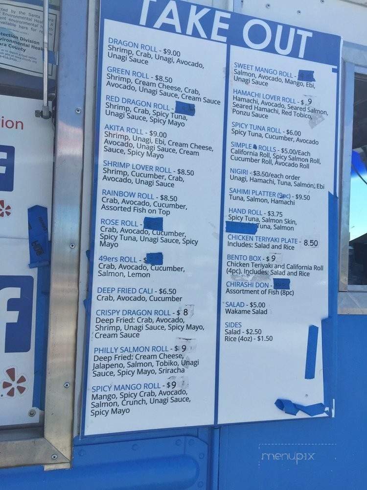 Akita Sushi Food Truck - Santa Clara, CA menu_pic