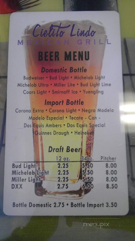 Cielito Lindo - Vonore, TN menu_pic