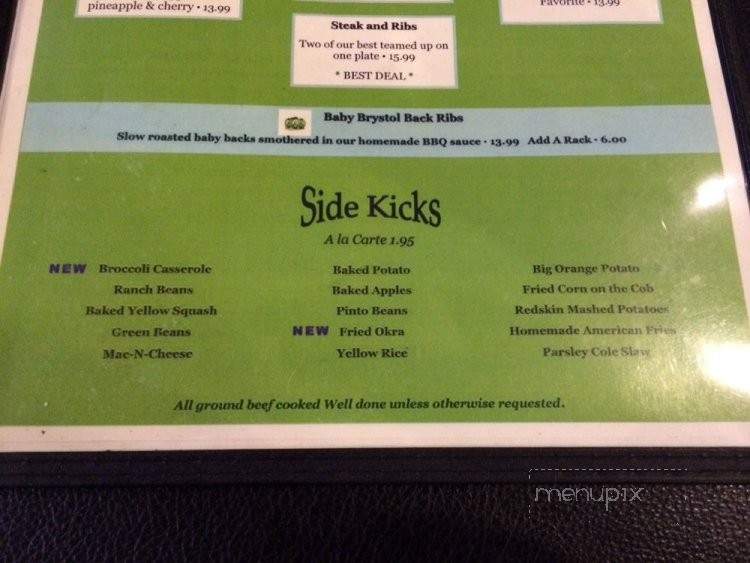 Green Tomato Grill - Mooresburg, TN menu_pic