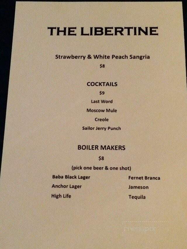 The Libertine - Oakland, CA menu_pic