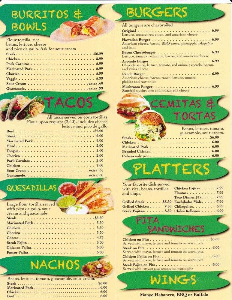 Taco Grill - Warrenville, IL menu_pic