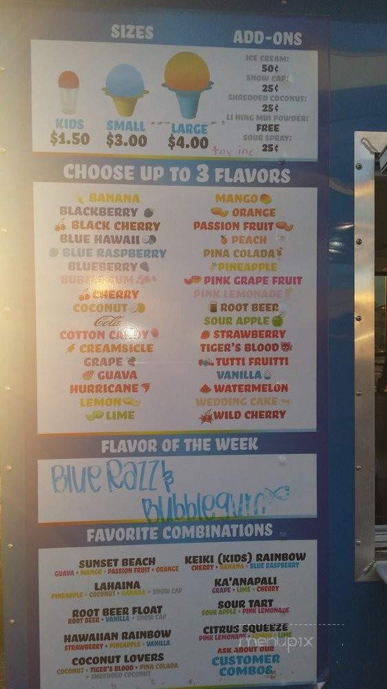 Hawaiian Shave Ice - Henderson, NV menu_pic