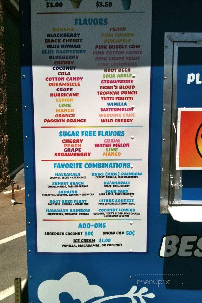 Hawaiian Shave Ice - Henderson, NV menu_pic