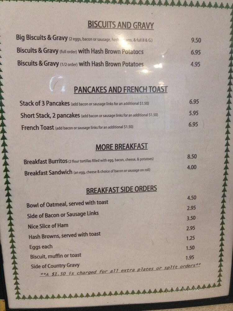 Log Cabin Diner - Klamath, CA menu_pic