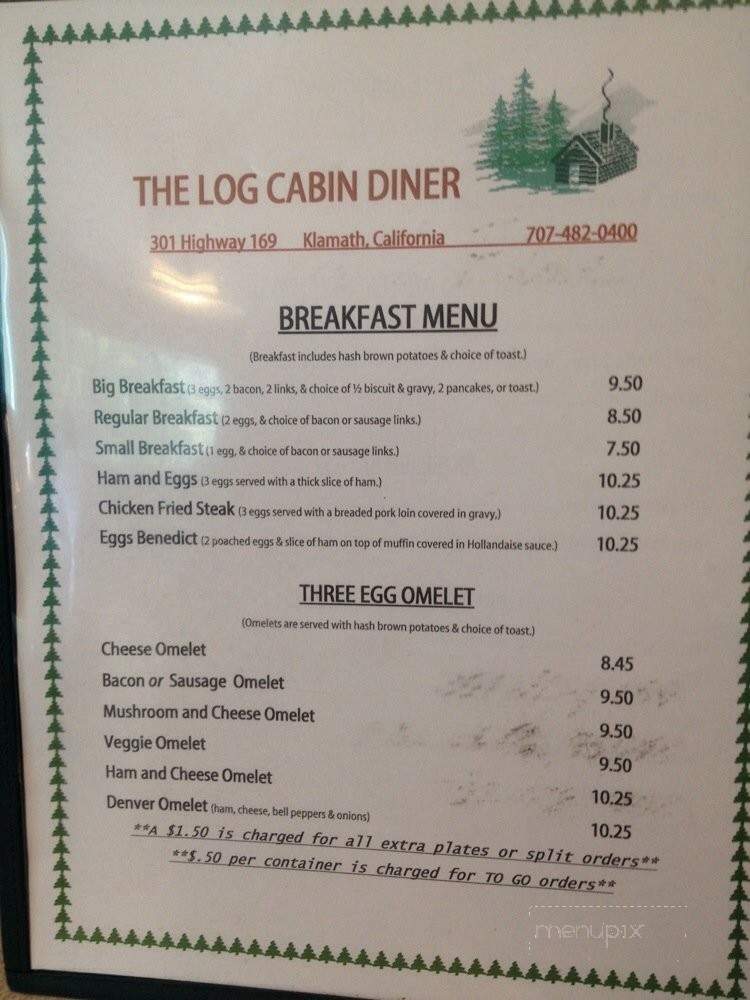 /250295452/Log-Cabin-Diner-Menu-Klamath-CA - Klamath, CA