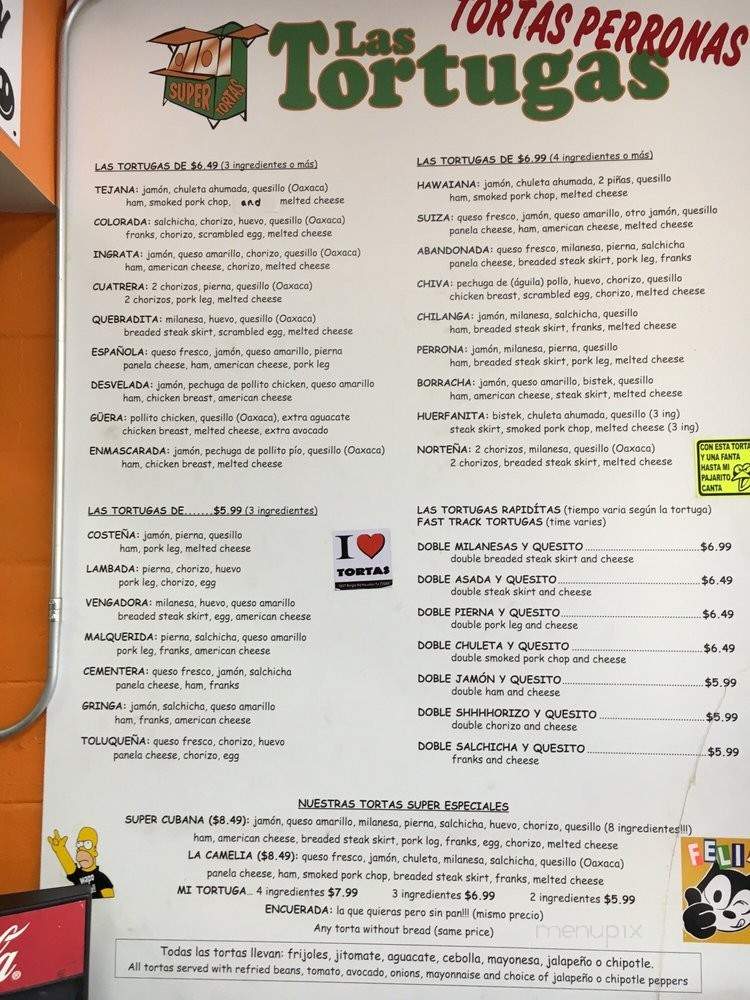 Las Tortugas - Houston, TX menu_pic