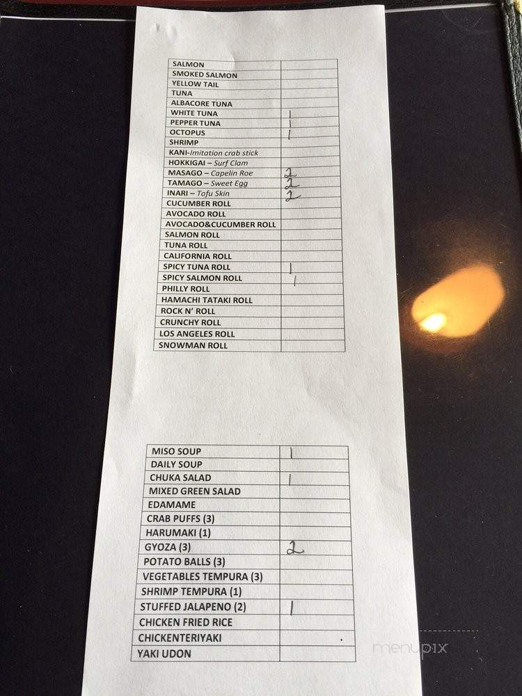 Cafe Japon - Houston, TX menu_pic