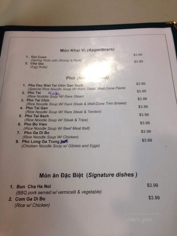 Pho Jimmy - Garden Grove, CA menu_pic