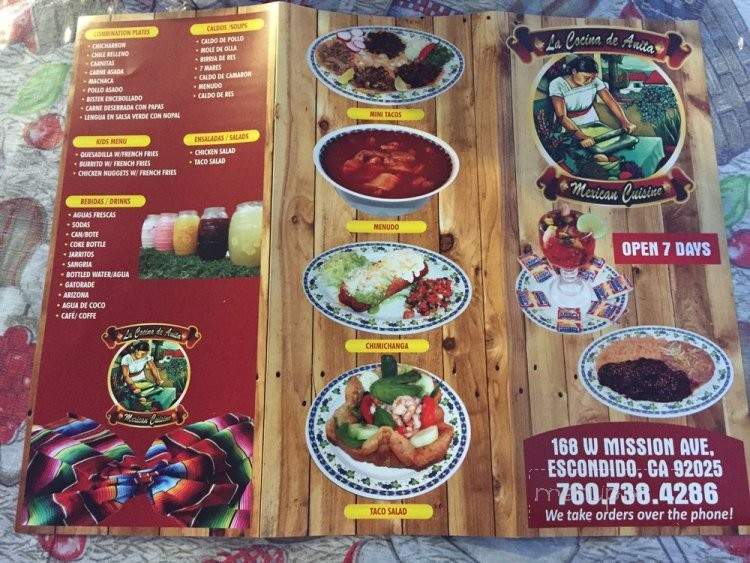 Anita's Taco Shop - Escondido, CA menu_pic